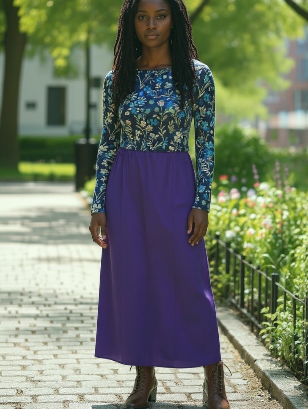 Trussardi Vibrant Viola Maxi Skirt